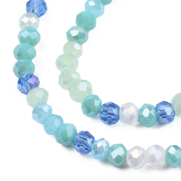 Glasschliffperle Abacus Pearl luster plated 3x2,5mm 350 Stück / Dose