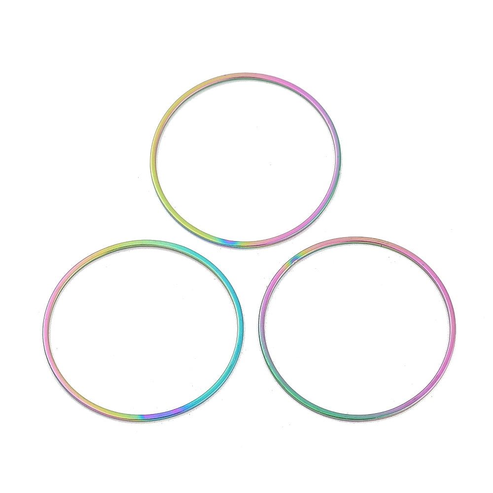 Ion Plating Edelstahl 304 Verbindungsring Rund Regenbogenfarben 30x0,8mm 1 Stück