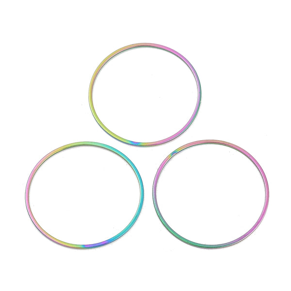 Ion Plating Edelstahl 304 Verbindungsring Rund Regenbogenfarben 30x0,8mm 1 Stück
