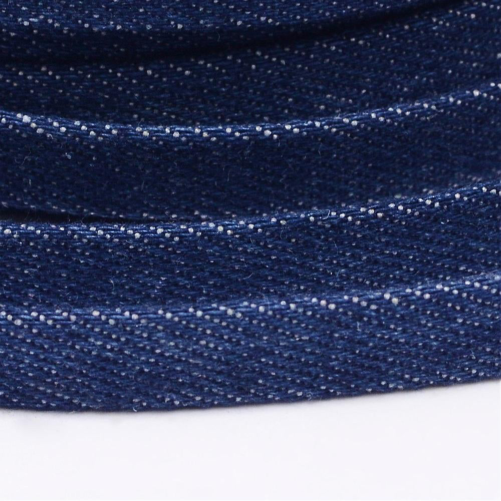 Jeansband dunkelblau 10x2mm Denimkordel pro Laufmeter