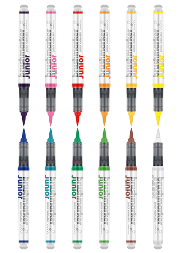 Karin Markers Brushmarker PRO Set mit Nylon-Pinselspitze 12 Stifte