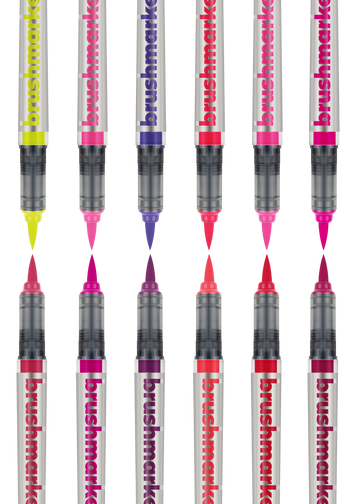 Karin Markers Brushmarker PRO Set mit Nylon-Pinselspitze 12 Stifte