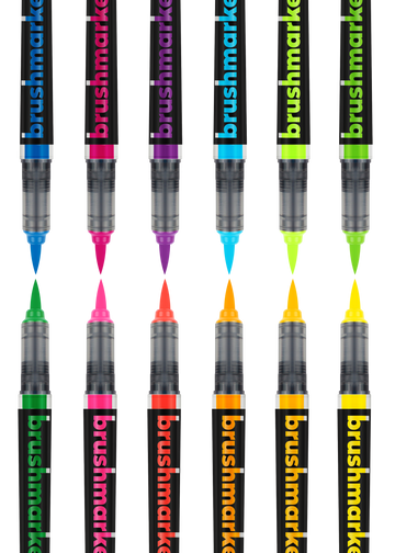 Karin Markers Brushmarker PRO Set mit Nylon-Pinselspitze 12 Stifte