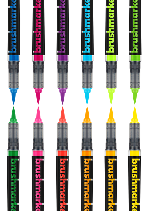 Karin Markers Brushmarker PRO Set mit Nylon-Pinselspitze 12 Stifte