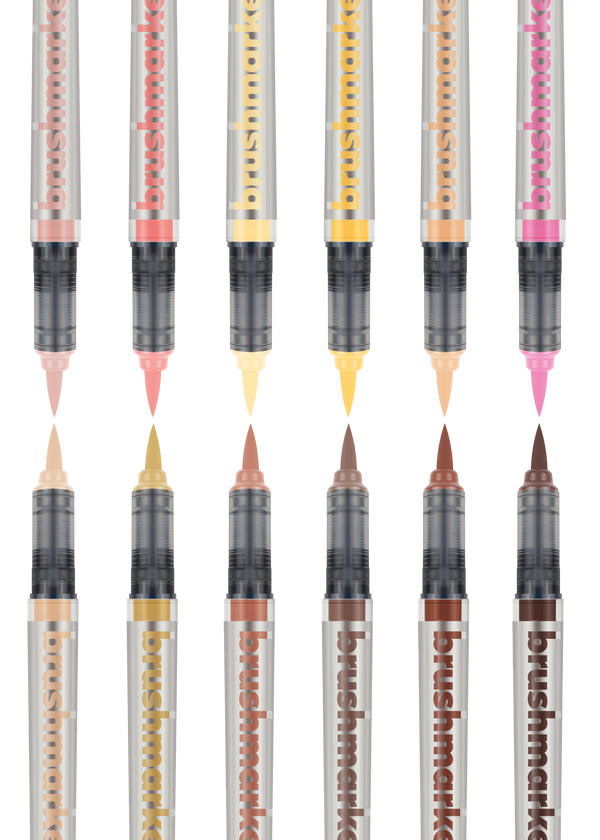 Karin Markers Brushmarker PRO Set mit Nylon-Pinselspitze 12 Stifte