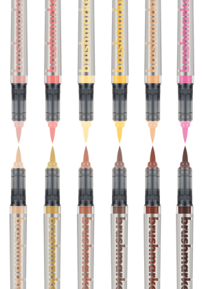 Karin Markers Brushmarker PRO Set mit Nylon-Pinselspitze 12 Stifte