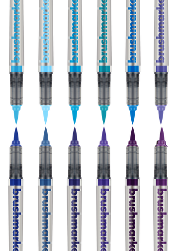 Karin Markers Brushmarker PRO Set mit Nylon-Pinselspitze 12 Stifte