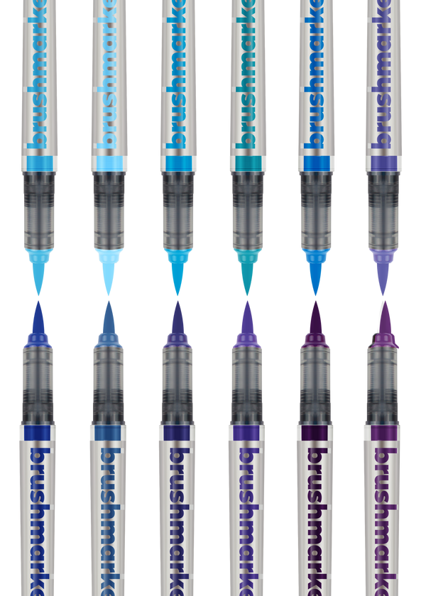 Karin Markers Brushmarker PRO Set mit Nylon-Pinselspitze 12 Stifte