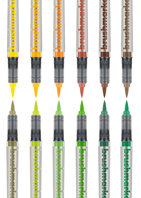 Karin Markers Brushmarker PRO Set mit Nylon-Pinselspitze 12 Stifte