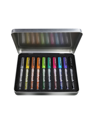 Karin Markers Decobrush Metallic Permanent Ink Set 10 Stifte in Metallbox