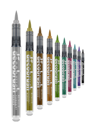 Karin Markers Decobrush Metallic Permanent Ink Set 10 Stifte in Metallbox