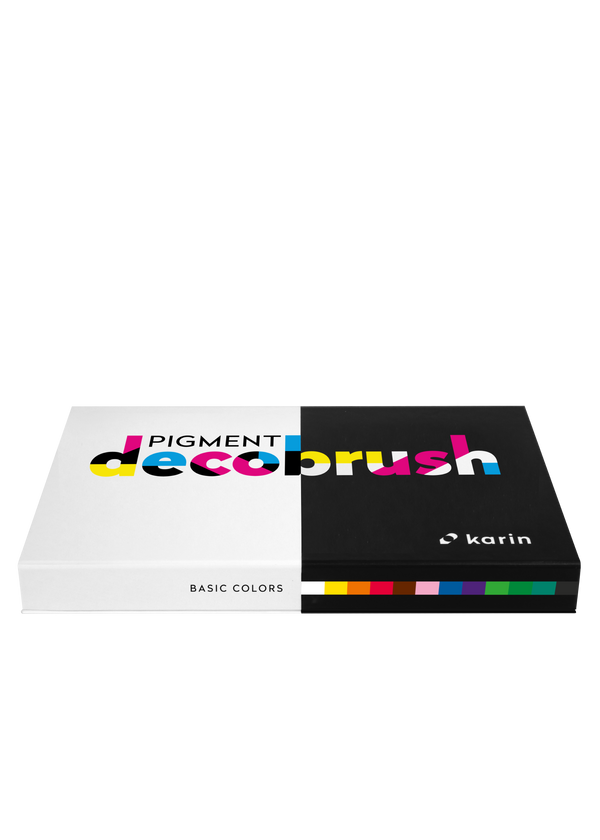 Karin Markers Pigment Decobrush BASIC COLORS Set 12 Stifte in Box