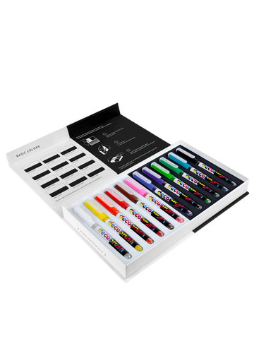 Karin Markers Pigment Decobrush BASIC COLORS Set 12 Stifte in Box