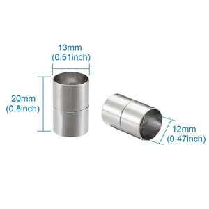 Magnetverschluss Röhre Kappel 20x13mm, silber glänzend, innen 12mm