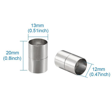 Magnetverschluss Röhre Kappel 20x13mm, silber glänzend, innen 12mm
