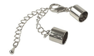 Kappel-Verschluss Zylinder silber glatt 10mm
