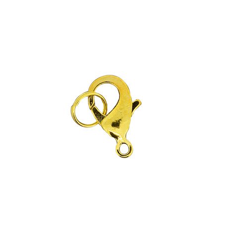 Karabiner gold m. Ringerl 19 mm, 1Stück/Verpackung, nickelfrei