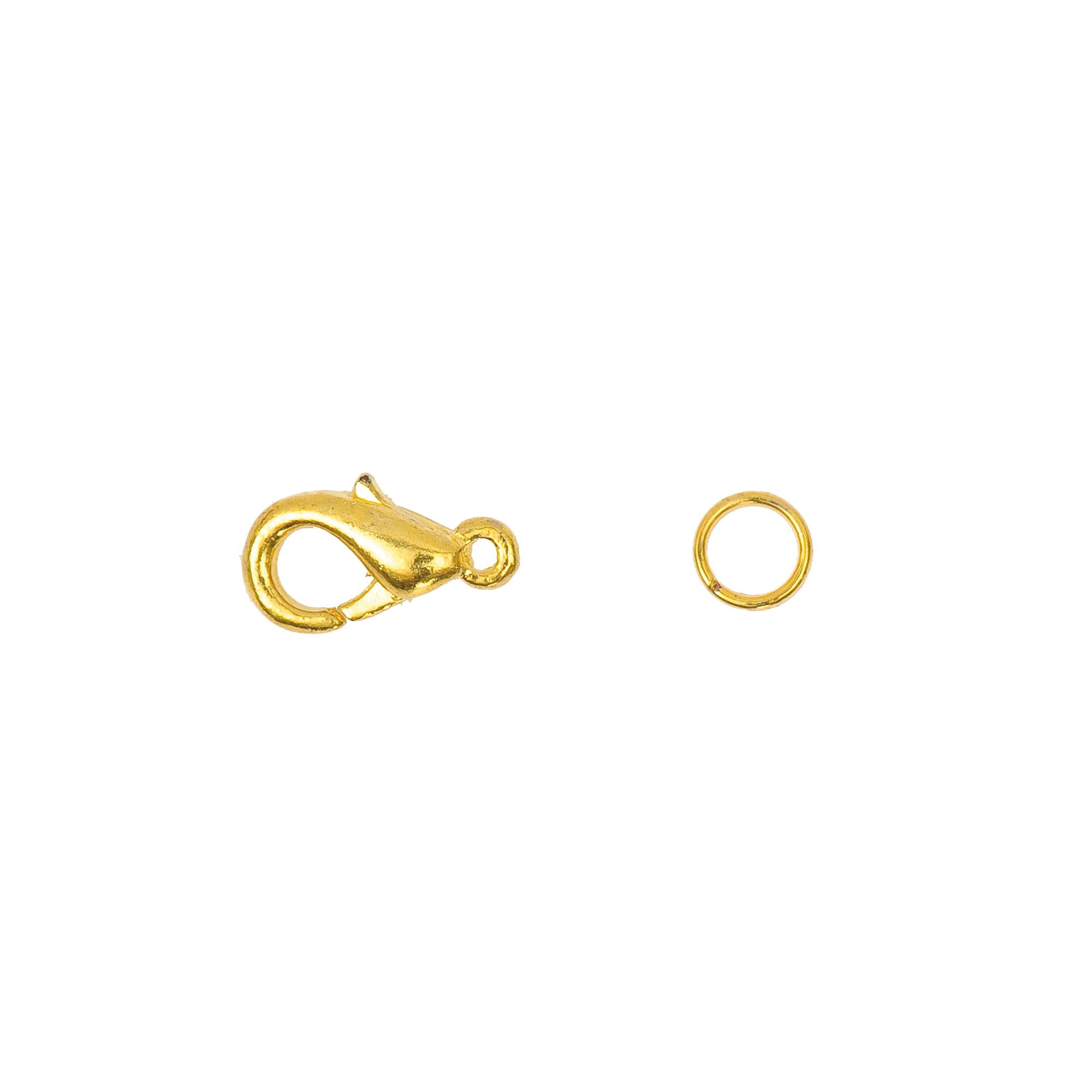 Karabiner gold m. Ringerl 23mm, 2 Stück/Pkg. nickelfrei
