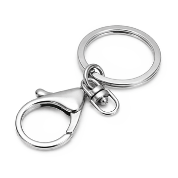 Schlüsselanhänger Karabiner mit Spaltring und Drehgelenk 68x30mm 1 Stück