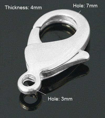 Karabiner Platin 23 mm, 2 Stück/Verpackung, nickelfrei