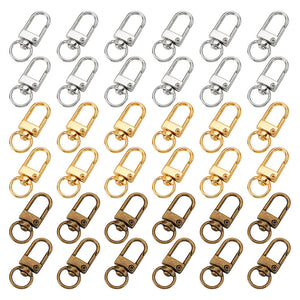 Karabinerhaken-Set mit Drehgelenk 3 Farben 13x32,5x 5,5mm 42 Stück