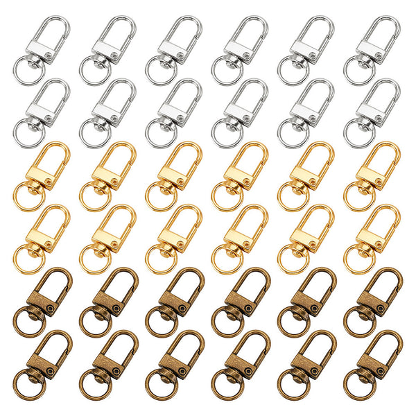 Karabinerhaken-Set mit Drehgelenk 3 Farben 13x32,5x 5,5mm 42 Stück