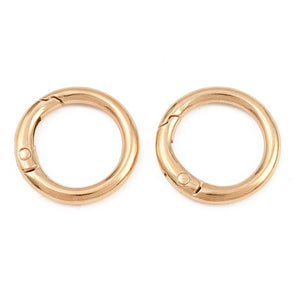 Karabinerring rund mit Federverschluss hellgold 25x3,5mm 3 Stück