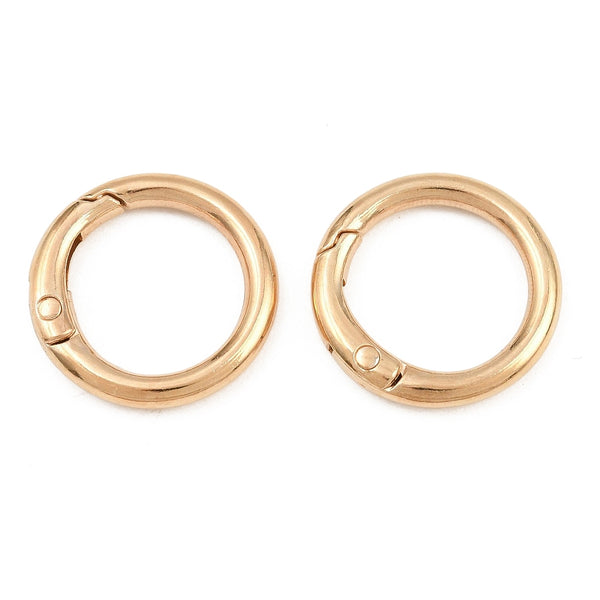 Karabinerring rund mit Federverschluss hellgold 25x3,5mm 3 Stück