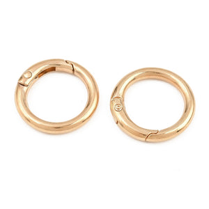Karabinerring rund mit Federverschluss hellgold 25x3,5mm 3 Stück