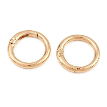 Karabinerring rund mit Federverschluss hellgold 25x3,5mm 3 Stück