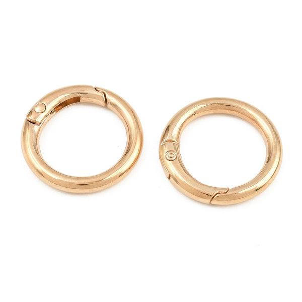 Karabinerring rund mit Federverschluss hellgold 25x3,5mm 3 Stück