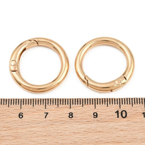 Karabinerring rund mit Federverschluss hellgold 25x3,5mm 3 Stück