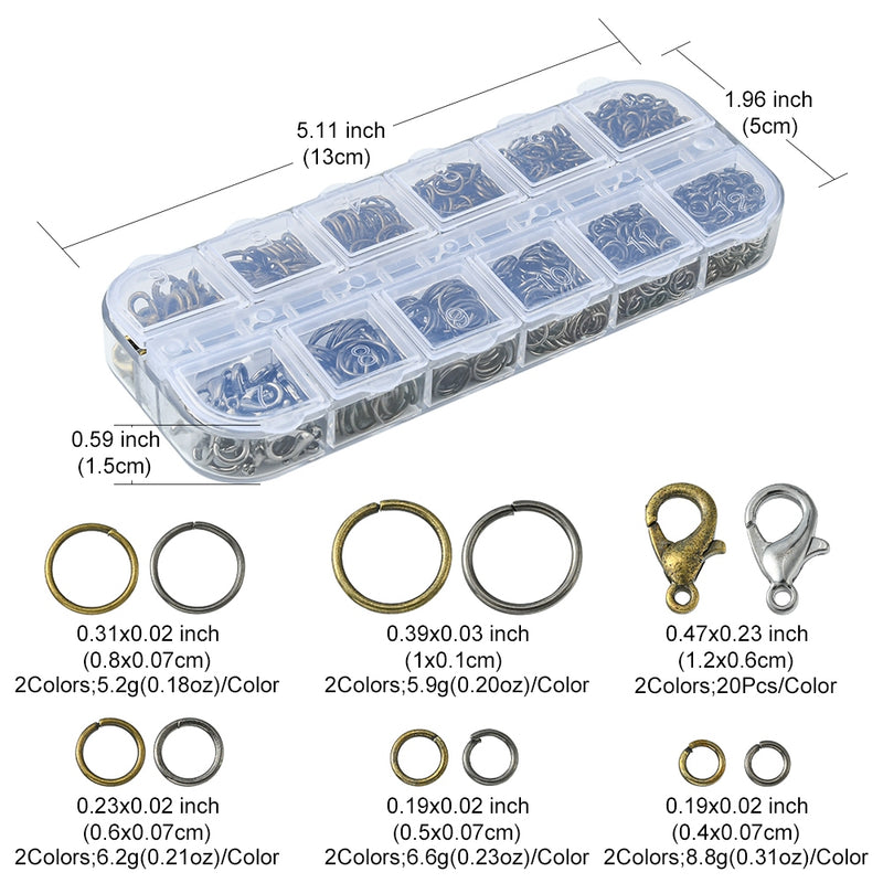 Karabinerverschlüsse Zwischenringe Schmuck-Set