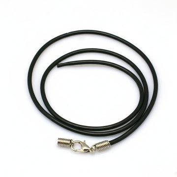 Kautschuk Collier 3mm schwarz einseitig offen 1 Stück