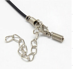Kautschukcollier 1,5mm, schwarz mit Verschluss, einseitig offen, 10 Stück/Verpackung