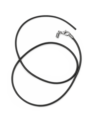 Kautschukcollier 1,5mm, schwarz mit Verschluss, einseitig offen, 10 Stück/Verpackung