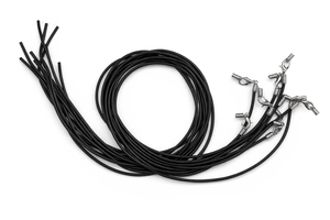 Kautschukcollier 1,5mm, schwarz mit Verschluss, einseitig offen, 10 Stück/Verpackung