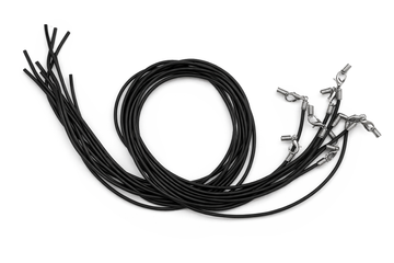 Kautschukcollier m. Karabiner schwarz 2mm 10 STÜCK