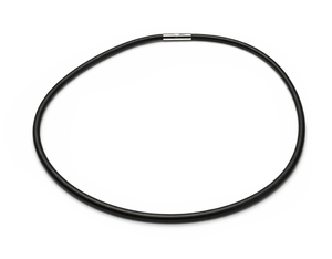Kautschukcollier schwarz mit Steckverschluss 4mm 46cm