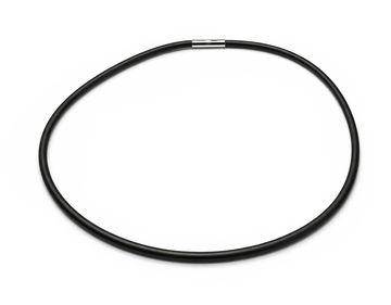 Kautschukcollier 4 mm schwarz mit Steckverschluss, 46 cm lang
