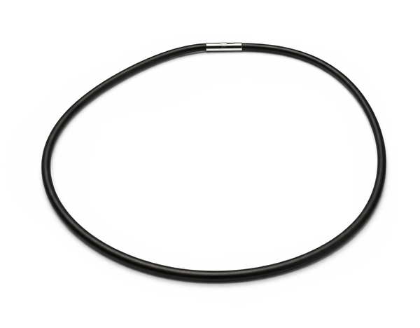 Kautschukcollier schwarz mit Steckverschluss 4mm 46cm