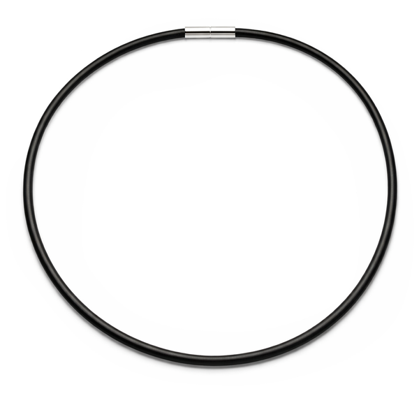 Kautschukcollier schwarz mit Steckverschluss 4mm 46cm