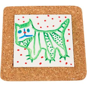 Keramikuntersetzer mit Korkrahmen 15 x 15 cm 1 Stück