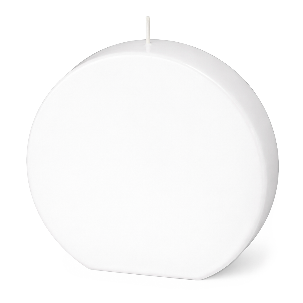 Kerzenrohling Scheibe glatt weiß 170/180/43mm