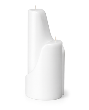 Kerze Yin-Yang weiß Set 2 Stück 270x100mm / 170x100mm