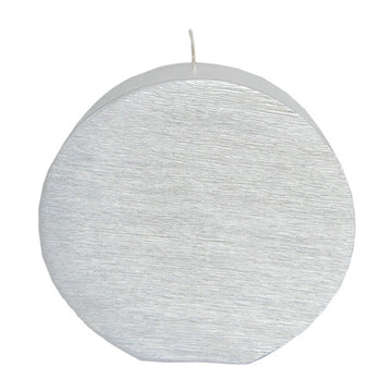 Kerze Scheibe gebürstet weiß perlmutt 170/180/43mm