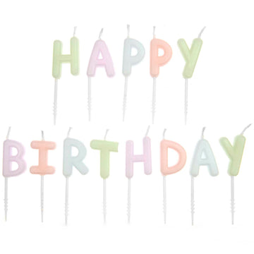 Kerzen Happy Birthday Pastell 13 Stk