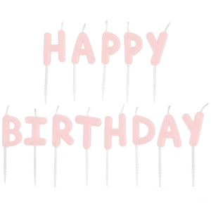 Kerzen Happy Birthday Rosa 13 Stück