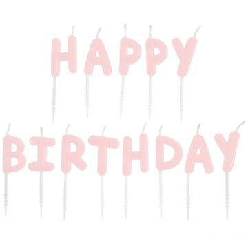 Kerzen Happy Birthday Rosa 13 Stück