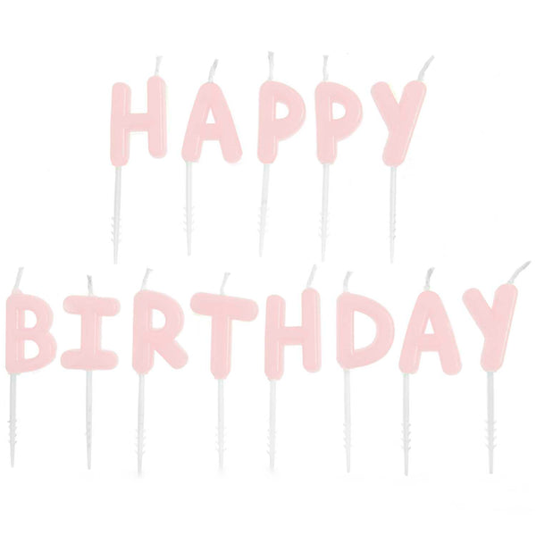 Kerzen Happy Birthday Rosa 13 Stück